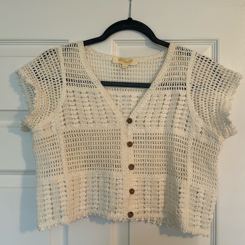 Crochet Button Up Cardigan